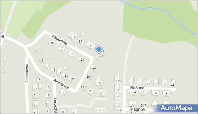 Ruda Śląska, Akacjowa, 22, mapa Rudy Śląskiej