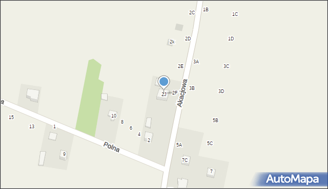 Ruda Talubska, Akacjowa, 2J, mapa Ruda Talubska