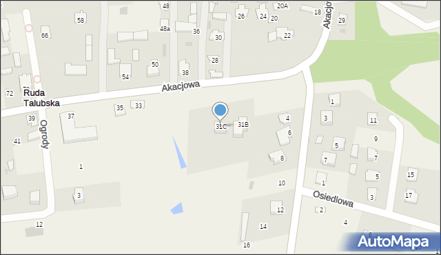 Ruda Talubska, Akacjowa, 31C, mapa Ruda Talubska