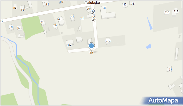 Ruda Talubska, Akacjowa, 37f, mapa Ruda Talubska