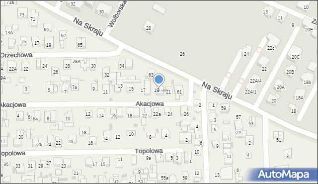 Rybie, Akacjowa, 21a, mapa Rybie