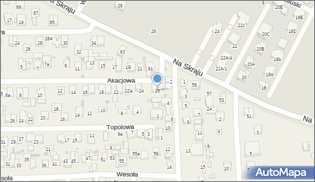 Rybie, Akacjowa, 26, mapa Rybie