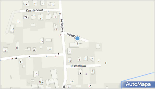Rzeplin, Akacjowa, 6, mapa Rzeplin