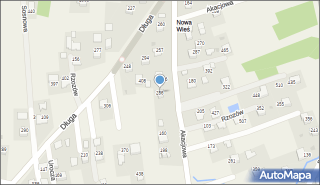 Rzozów, Akacjowa, 10, mapa Rzozów