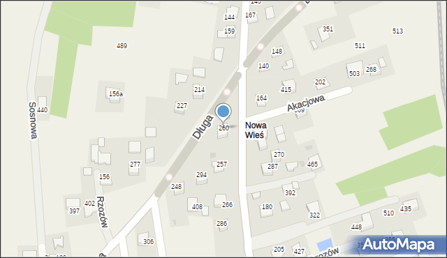 Rzozów, Akacjowa, 2, mapa Rzozów