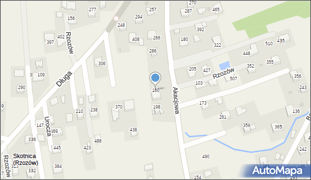 Rzozów, Akacjowa, 20, mapa Rzozów