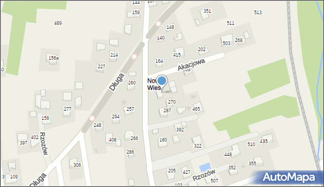 Rzozów, Akacjowa, 23, mapa Rzozów