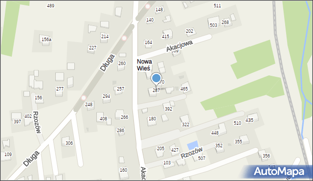 Rzozów, Akacjowa, 27, mapa Rzozów