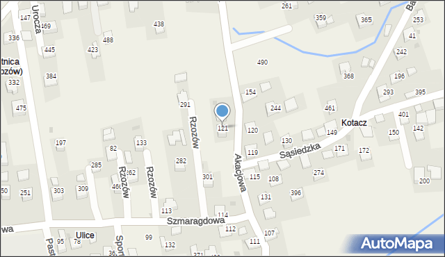 Rzozów, Akacjowa, 32, mapa Rzozów