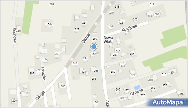 Rzozów, Akacjowa, 4, mapa Rzozów