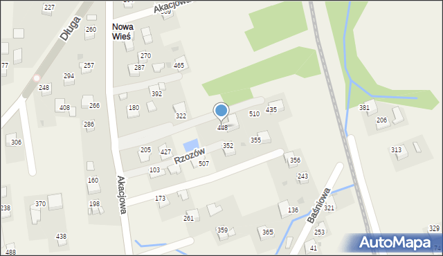 Rzozów, Akacjowa, 49, mapa Rzozów