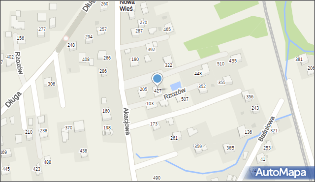 Rzozów, Akacjowa, 53, mapa Rzozów