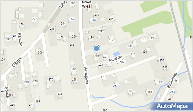 Rzozów, Akacjowa, 55, mapa Rzozów