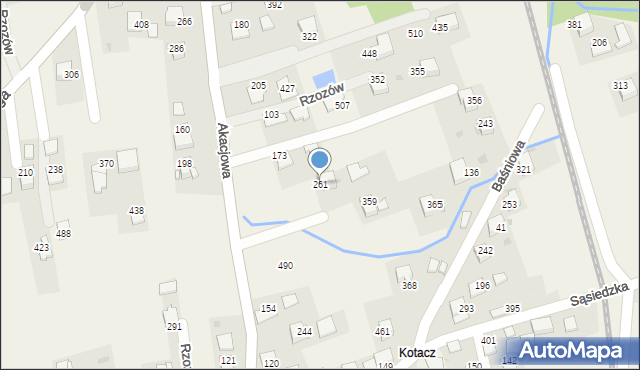 Rzozów, Akacjowa, 79, mapa Rzozów