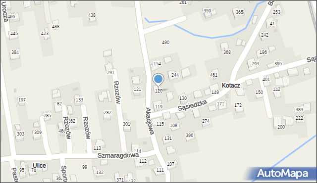 Rzozów, Akacjowa, 95, mapa Rzozów