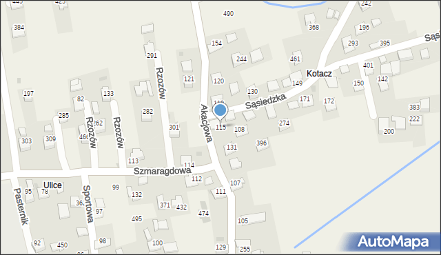 Rzozów, Akacjowa, 97, mapa Rzozów