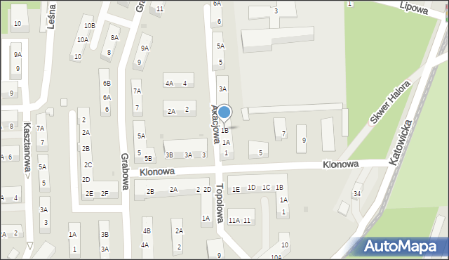 Siemianowice Śląskie, Akacjowa, 1B, mapa Siemianowice Śląskie