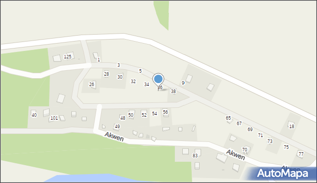 Sieniawka, Akwen, 37, mapa Sieniawka