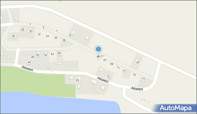 Sieniawka, Akwen, 65, mapa Sieniawka