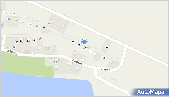 Sieniawka, Akwen, 69, mapa Sieniawka