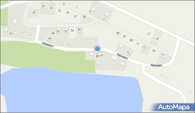 Sieniawka, Akwen, 83, mapa Sieniawka