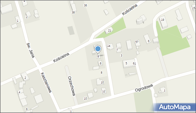 Sieroty, Akacjowa, 4, mapa Sieroty