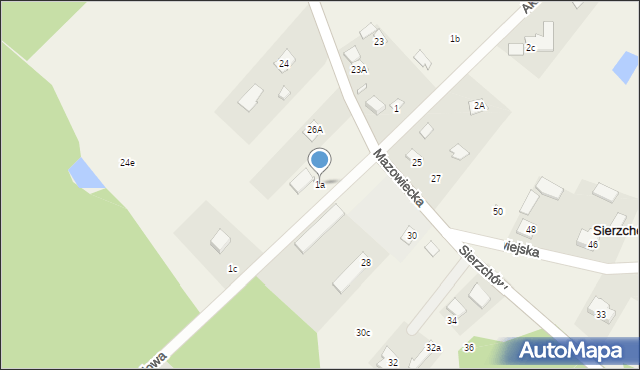 Sierzchów, Akacjowa, 1a, mapa Sierzchów
