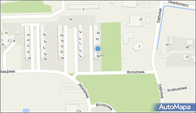 Skarbimierz-Osiedle, Akacjowa, 8a, mapa Skarbimierz-Osiedle
