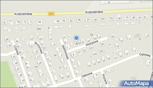 Skarszewy, Akacjowa, 19, mapa Skarszewy