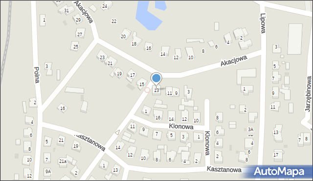 Skoki, Akacjowa, 13, mapa Skoki