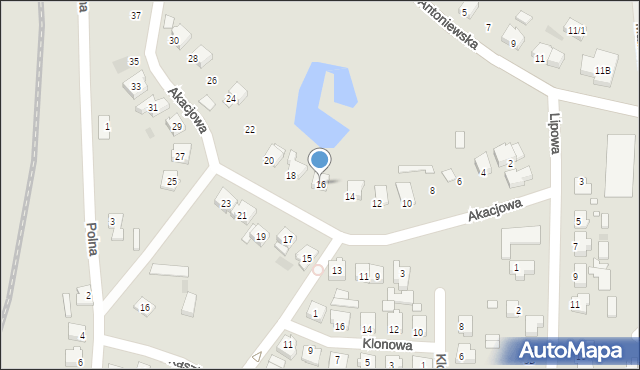Skoki, Akacjowa, 16, mapa Skoki