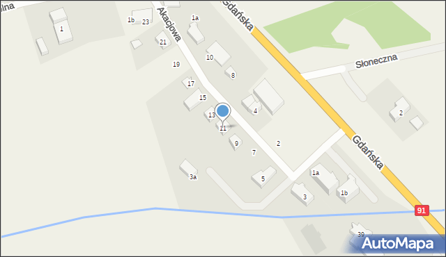 Skowarcz, Akacjowa, 11, mapa Skowarcz