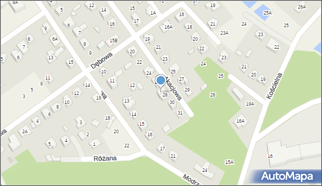 Słupno, Akacjowa, 28A, mapa Słupno