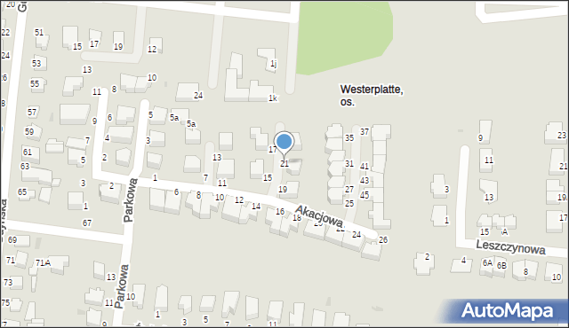 Słupsk, Akacjowa, 21, mapa Słupska