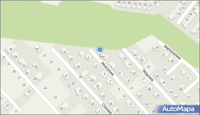 Smolec, Akacjowa, 2, mapa Smolec