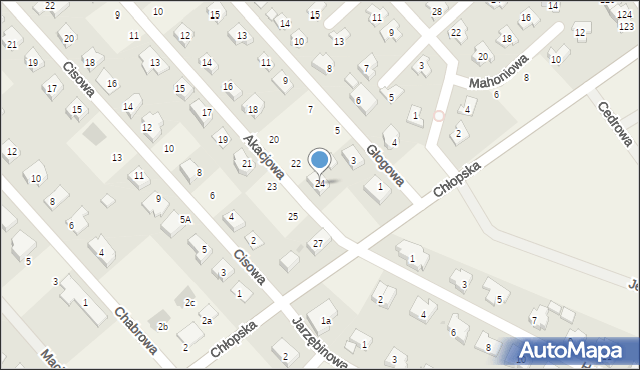 Smolec, Akacjowa, 24, mapa Smolec