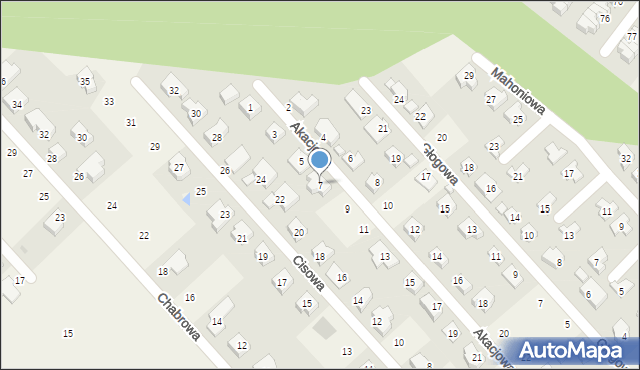 Smolec, Akacjowa, 7, mapa Smolec