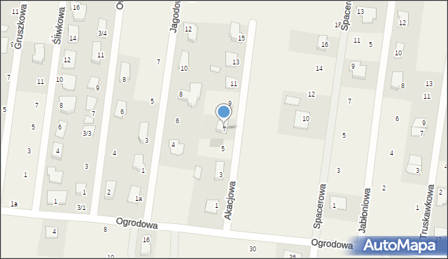Sobolewo, Akacjowa, 7, mapa Sobolewo