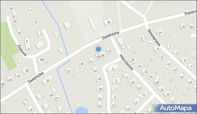 Sobótka, Akacjowa, 10, mapa Sobótka