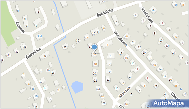 Sobótka, Akacjowa, 16, mapa Sobótka