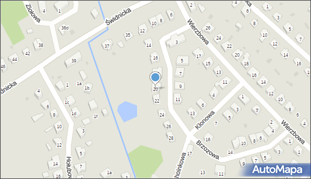 Sobótka, Akacjowa, 20, mapa Sobótka