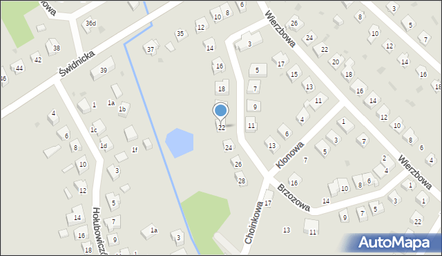 Sobótka, Akacjowa, 22, mapa Sobótka