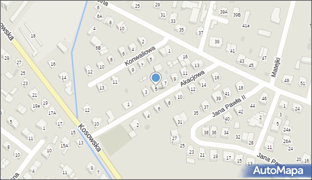 Sokołów Podlaski, Akacjowa, 5, mapa Sokołów Podlaski