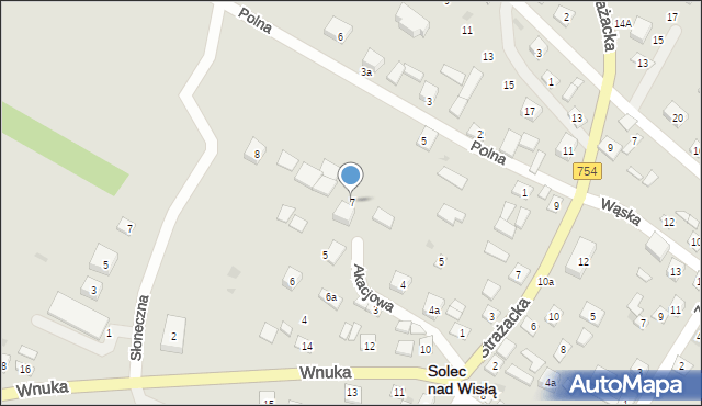 Solec nad Wisłą, Akacjowa, 7, mapa Solec nad Wisłą