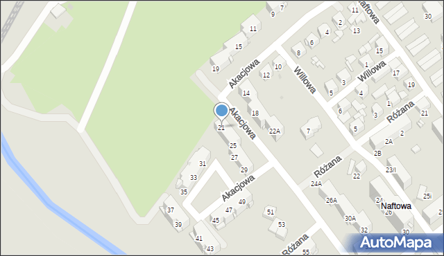 Sosnowiec, Akacjowa, 21, mapa Sosnowca