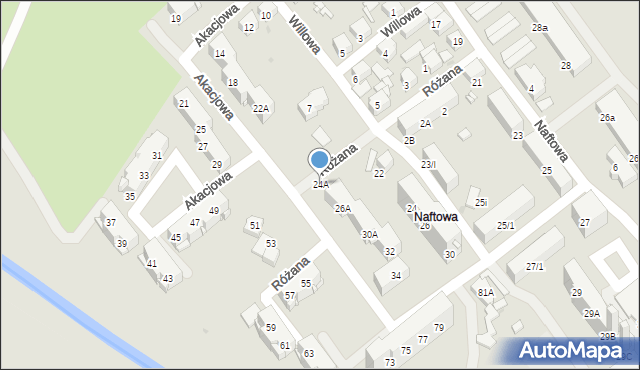 Sosnowiec, Akacjowa, 24A, mapa Sosnowca