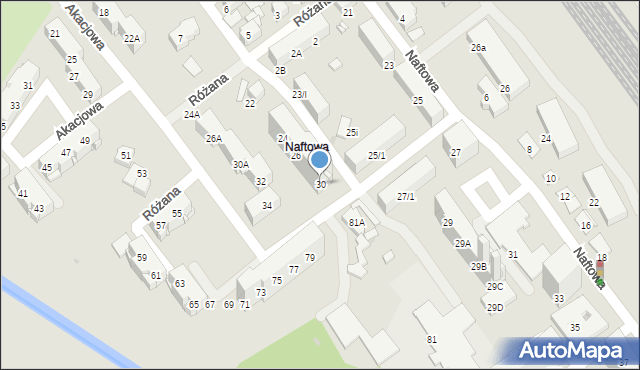 Sosnowiec, Akacjowa, 30, mapa Sosnowca