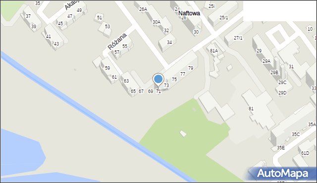 Sosnowiec, Akacjowa, 71, mapa Sosnowca