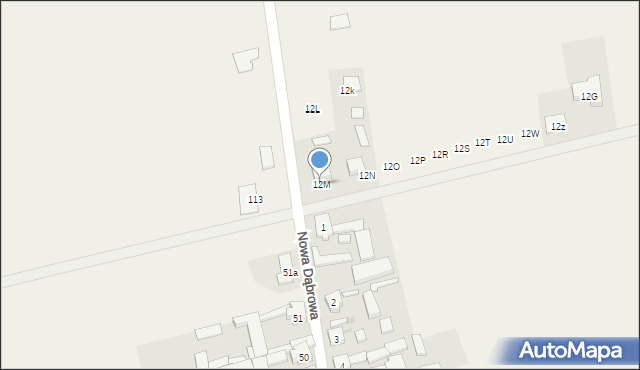 Stara Dąbrowa, Akacjowa, 42, mapa Stara Dąbrowa