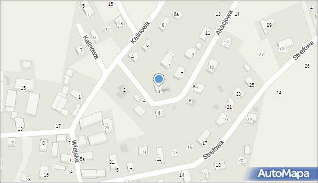 Stare Bielice, Akacjowa, 3, mapa Stare Bielice